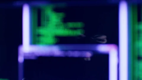 Hacker with mask breaking code. Stock Footage 71932826