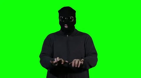 Hacker in Mask Breaking System Greenscreen 動画素材 20455722
