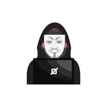 Hacker with mask design illustration vector isolated on white background Stock Illustration