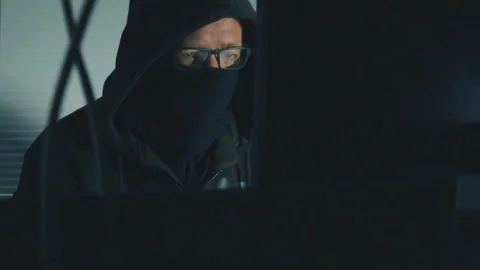 Hacker in mask Stock Footage 91825613