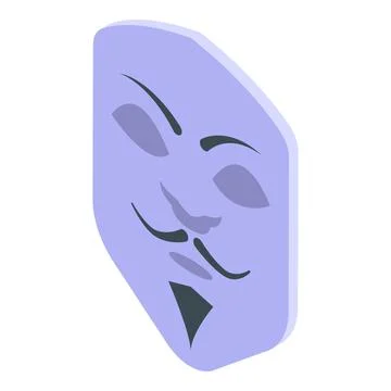 Hacker mask icon isometric vector. Anonymous guy Stock Illustration