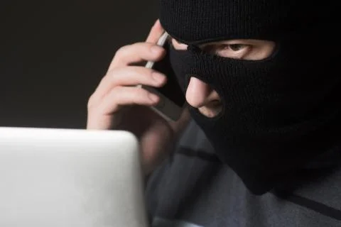 Hacker in a mask Foto stock