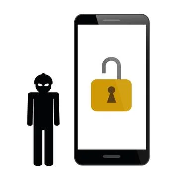 Hacker in the mask smartphone Illustrazione stock