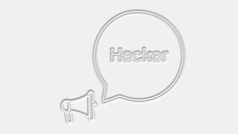 Hacker. Megaphone with hacker text speech bubble banner. Loudspeaker. 4K video Stock Footage 165781064