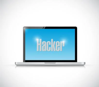 Hacker message on a laptop. illustration design Stock Illustration