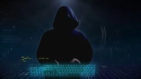 Hacker in Network Data Security Concept Stock Footage 85437888