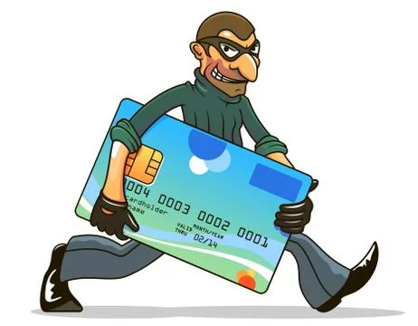 Hacker or thief stealing credit card Illustrazione stock