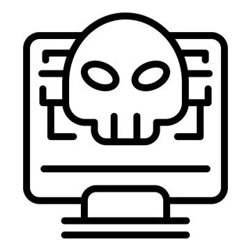 Hacker pc icon outline vector. Secure fraud Stock Illustration