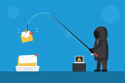 Hacker Phishing For Confidential Email Data Online Illustration Stock Illustration