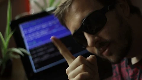 Hacker Pointing at You Stock-Footage 90755273