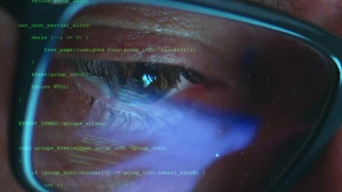 Hacker prepares cyber attack with virus coding Stock Footage 75689203