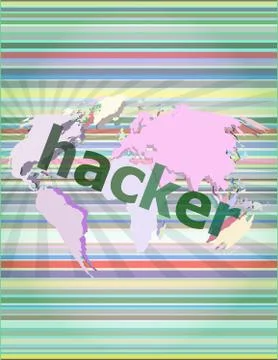 Hacker. Privacy concept: words Hacker on digital background Stock Illustration