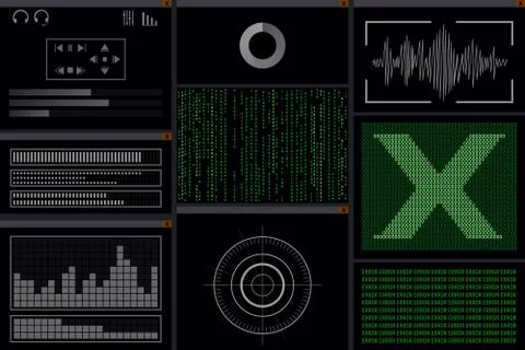 A hacker program with viruses. 스톡 일러스트