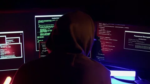 Hacker programmer hacks the server Stock Footage 194774898