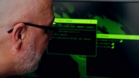 Hacker programmer trying to break computer security Stock-Footage 227926823