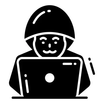 Hacker, Protection and security vector icons set cyber computer network bus.. 스톡 일러스트