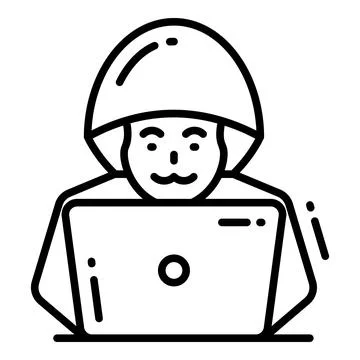 Hacker, Protection and security vector icons set cyber computer network bus.. Stock Illustration