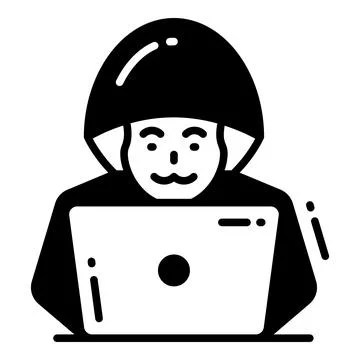 Hacker, Protection and security vector icons set cyber computer network bus.. Illustrazione stock