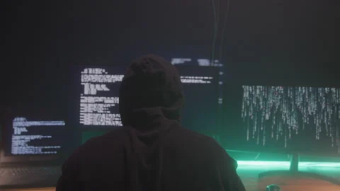Hacker Racing the Clock as They Code Stock Footage 208787151
