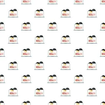Hacker reaching into laptop for data in a seamless pattern Illustrazione stock