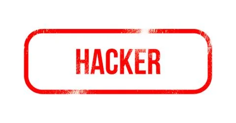 Hacker - red grunge rubber, stamp Stock Illustration