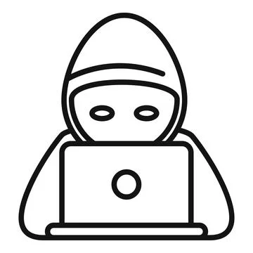 Hacker report icon outline vector. Virus error Stock Illustration