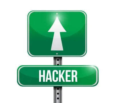 Hacker road sign illustration design 스톡 일러스트