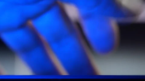 Hacker run the spy program. The virus code scroll on the screen Stock Footage 49671985