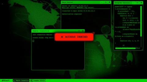 Hacker 's computer screen - Complete hacking process Stock Footage 92482730