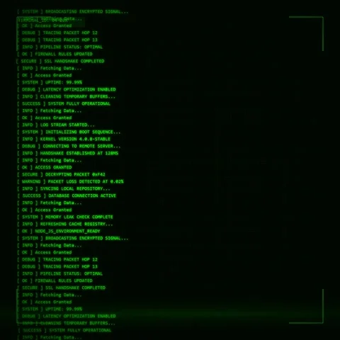Hacker screen with green text scrolling, glitch effect, data processing, cy.. Stock Footage 347261073