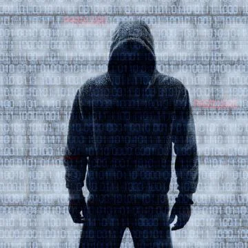 Hacker in silhouette and binary codes Stock-Illustration