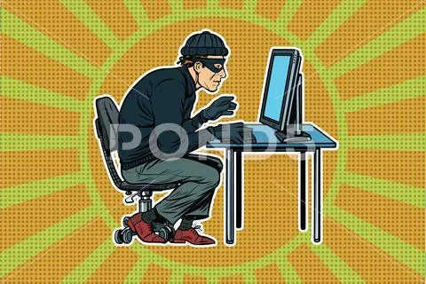 Hacker Sitting At The Computer