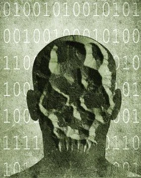 Hacker with skull mask Stock Illustration