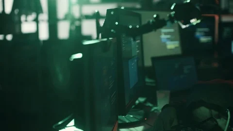 Hacker sleeping on his computer keyboard late at night Stock Footage 92158206