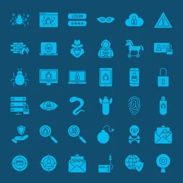 Hacker Solid Web Icons Stock Illustration