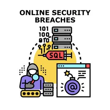 Hacker stealing data causing online security breaches Stock Illustration