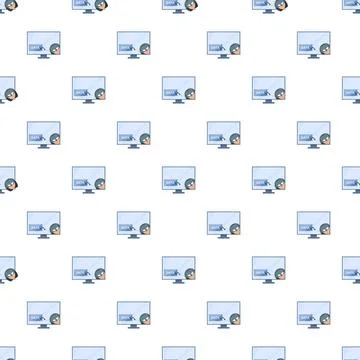 Hacker stealing data from computer seamless pattern 스톡 일러스트