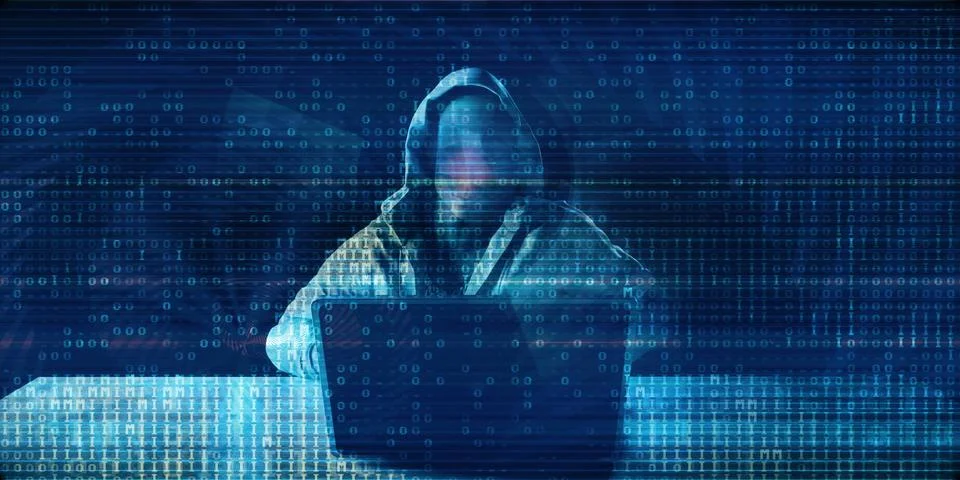 Hacker Stealing Data Stock Illustration