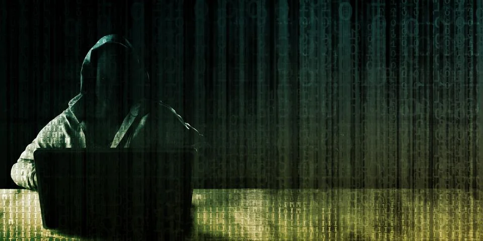 Hacker Stealing Data Stock Illustration