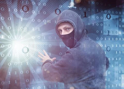 Hacker stealing data Stock Photos