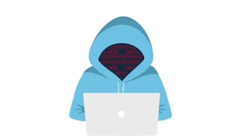 Hacker stealing the hacked device cyber security animation Stock Footage 264964196