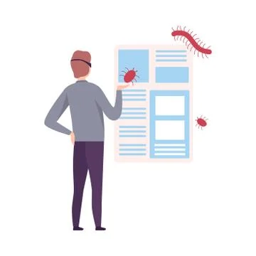 Hacker Stealing Information from Infected Computer, Cyber Internet Security イラスト素材