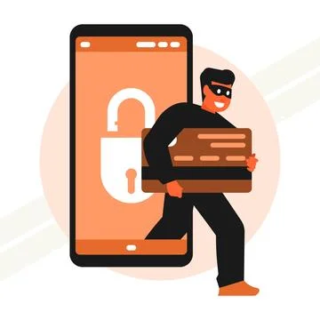 Hacker-stealing-money Stock Illustration