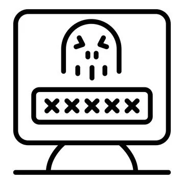 Hacker stealing password from computer, cybercrime and data breach Stock Illustration