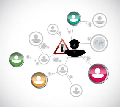 Hacker stealing person information network concept Stock-Illustration