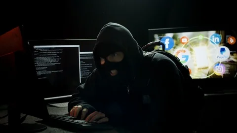 Hacker Stealing Personal Data from Woman's Phone Stock Footage 115834906