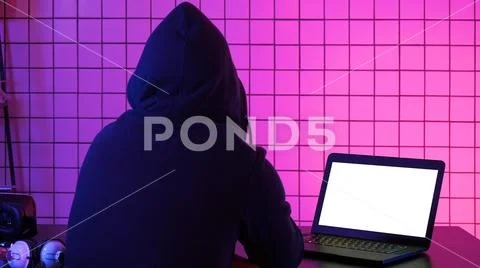 Hacker stealing personal information through data in order to scamming ransom Stock Photos
