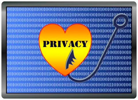Hacker stealing Privay Illustrazione stock