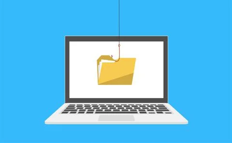 Hacker stealing sensitive data, personal information as passwords from a laptop Stock Illustration