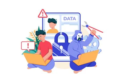 Hacker stealing user data 库存插图